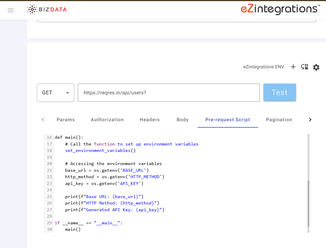 Pre-Request Script Pre-Request Script